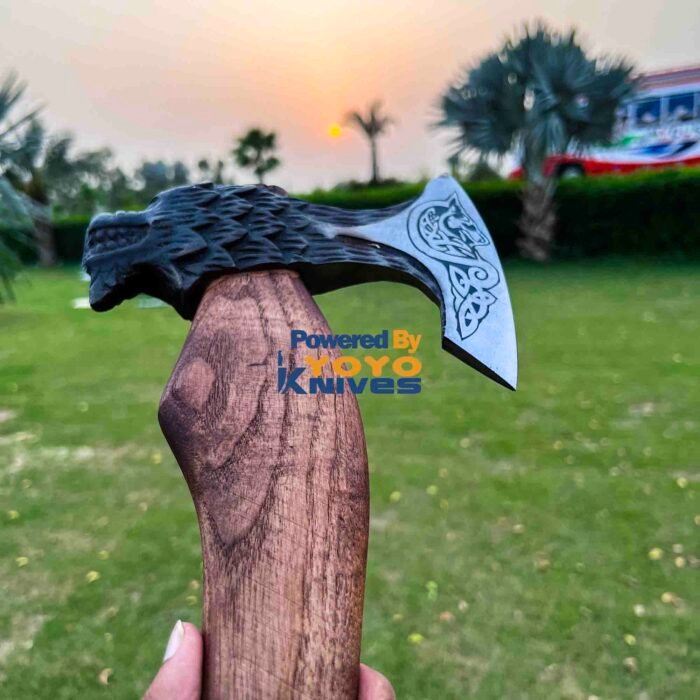 Hand Forged Viking Axe Hatchet With Leather Sheath