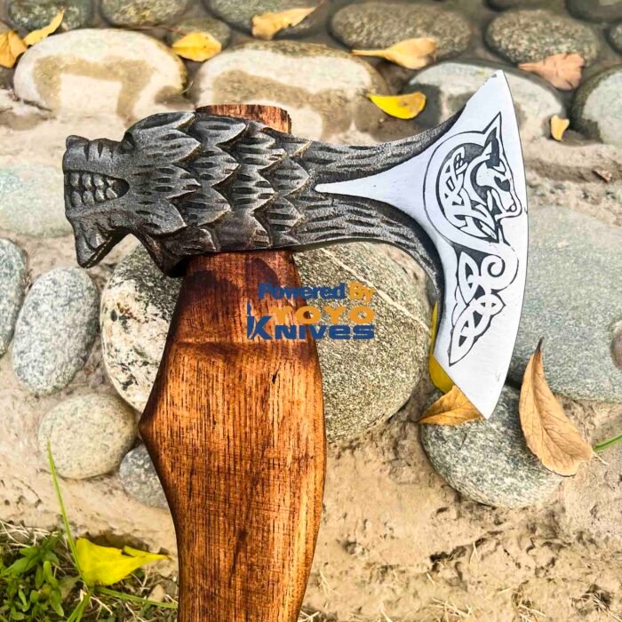 Hand Forged Viking Axe Hatchet With Leather Sheath