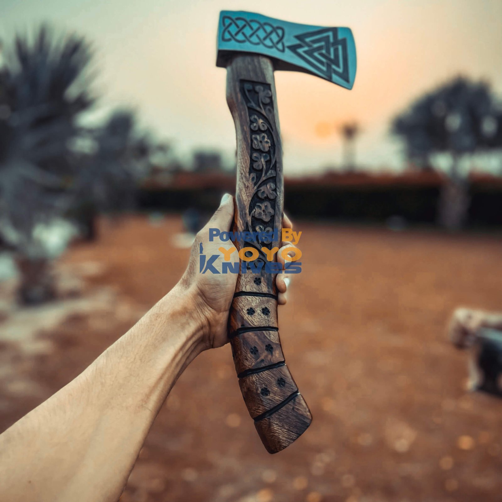 Handmade Real Damascus Viking Forged Axe (3)