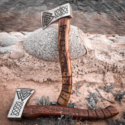 Handmade Real Damascus Viking Forged Axe