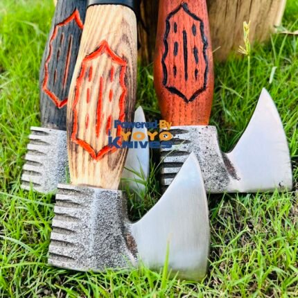 Set of 3 Forged Carbon Steel Bushcraft Axe