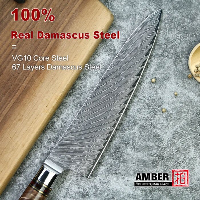 9 Piece Professional Japanese Damascus Steel Chef Knife