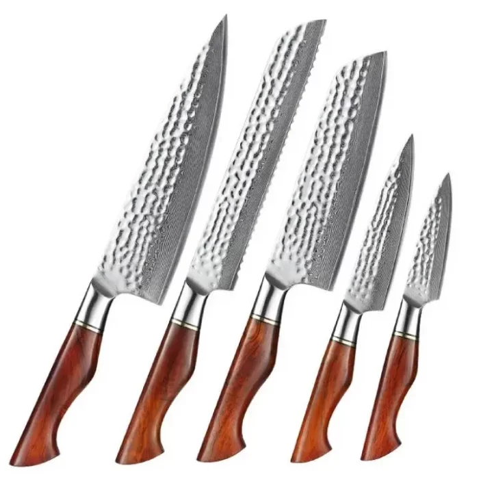 DSKK-30R High End 5 PCS Kitchen Knife Set with Natural Rosewood Handle