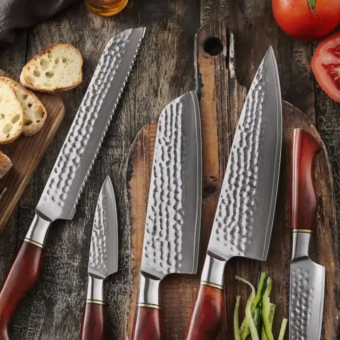 DSKK-30R High End 5 PCS Kitchen Knife Set with Natural Rosewood Handle