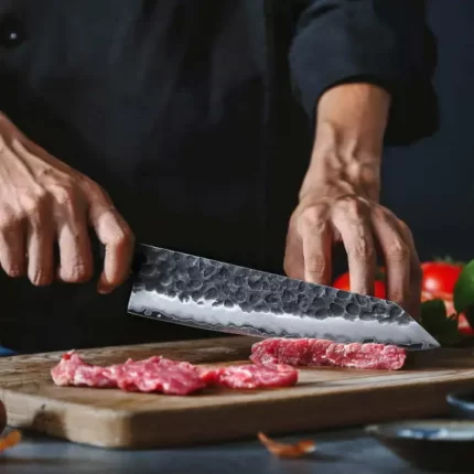 DSKK PM8S High Carbon 3 Layers Steel Chef Knife with 10Cr Core Wooden Handle